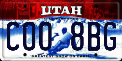 UT license plate C008BG