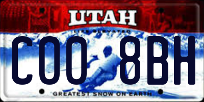 UT license plate C008BH