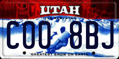 UT license plate C008BJ