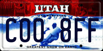 UT license plate C008FF