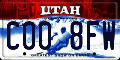 UT license plate C008FW