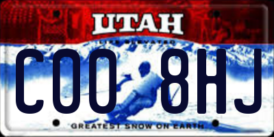UT license plate C008HJ