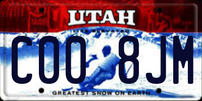 UT license plate C008JM