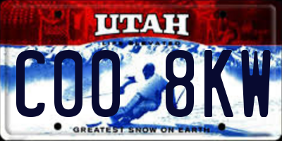 UT license plate C008KW