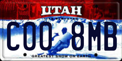 UT license plate C008MB