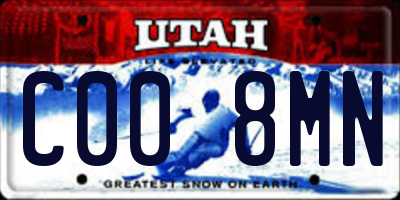 UT license plate C008MN