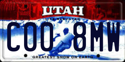 UT license plate C008MW