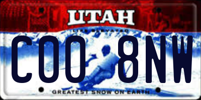 UT license plate C008NW