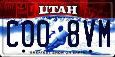 UT license plate C008VM
