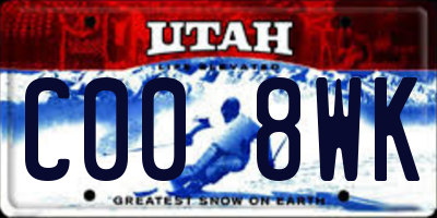 UT license plate C008WK