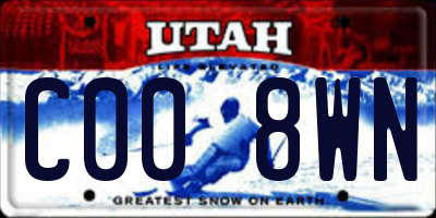 UT license plate C008WN