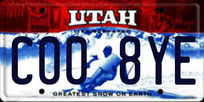 UT license plate C008YE