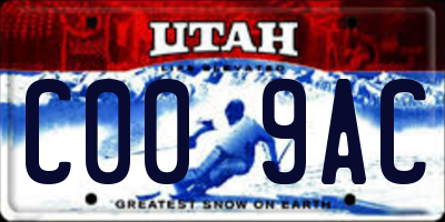 UT license plate C009AC