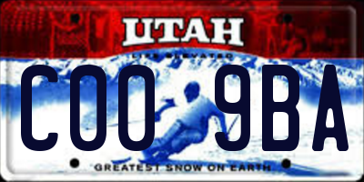 UT license plate C009BA