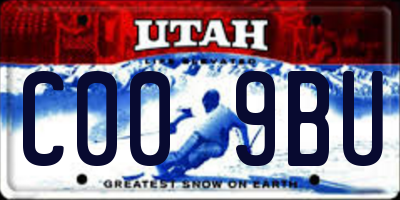 UT license plate C009BU