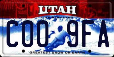 UT license plate C009FA