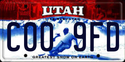 UT license plate C009FD