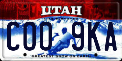 UT license plate C009KA