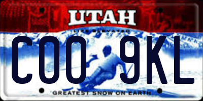 UT license plate C009KL