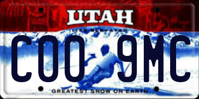 UT license plate C009MC