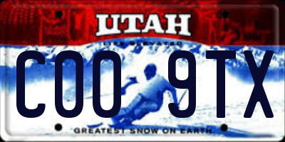 UT license plate C009TX
