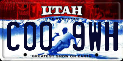 UT license plate C009WH