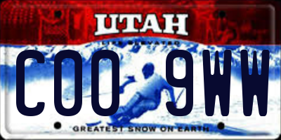 UT license plate C009WW