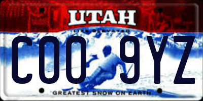 UT license plate C009YZ