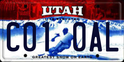 UT license plate C010AL