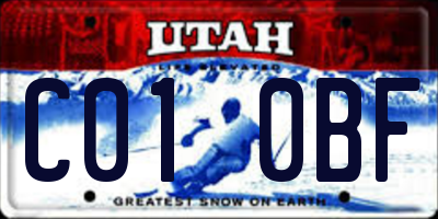 UT license plate C010BF