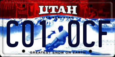 UT license plate C010CF