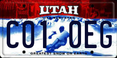 UT license plate C010EG