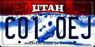 UT license plate C010EJ