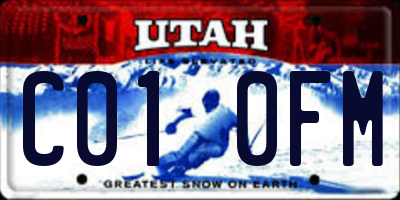 UT license plate C010FM