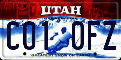 UT license plate C010FZ