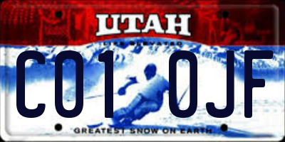 UT license plate C010JF