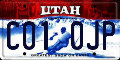 UT license plate C010JP