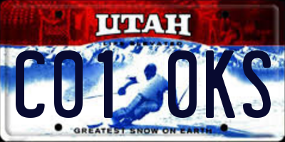UT license plate C010KS