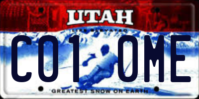 UT license plate C010ME