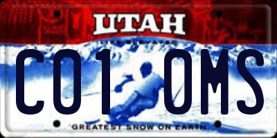 UT license plate C010MS