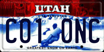 UT license plate C010NC