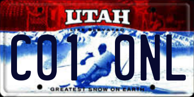 UT license plate C010NL