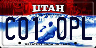 UT license plate C010PL