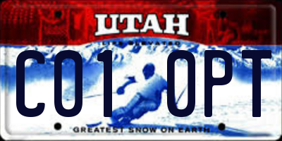 UT license plate C010PT
