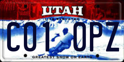 UT license plate C010PZ