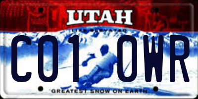 UT license plate C010WR
