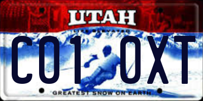 UT license plate C010XT