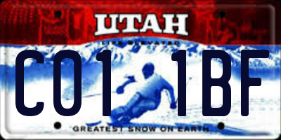 UT license plate C011BF