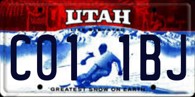 UT license plate C011BJ