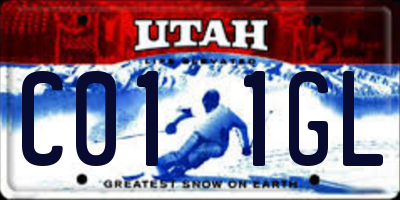 UT license plate C011GL